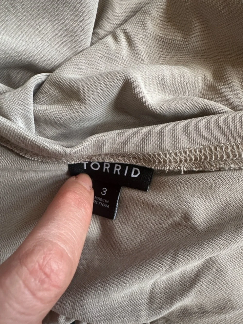 Torrid Knit Cupro Knot Front Tee Atmosphere Neutral Top Shirt 3 - Picture 7 of 9